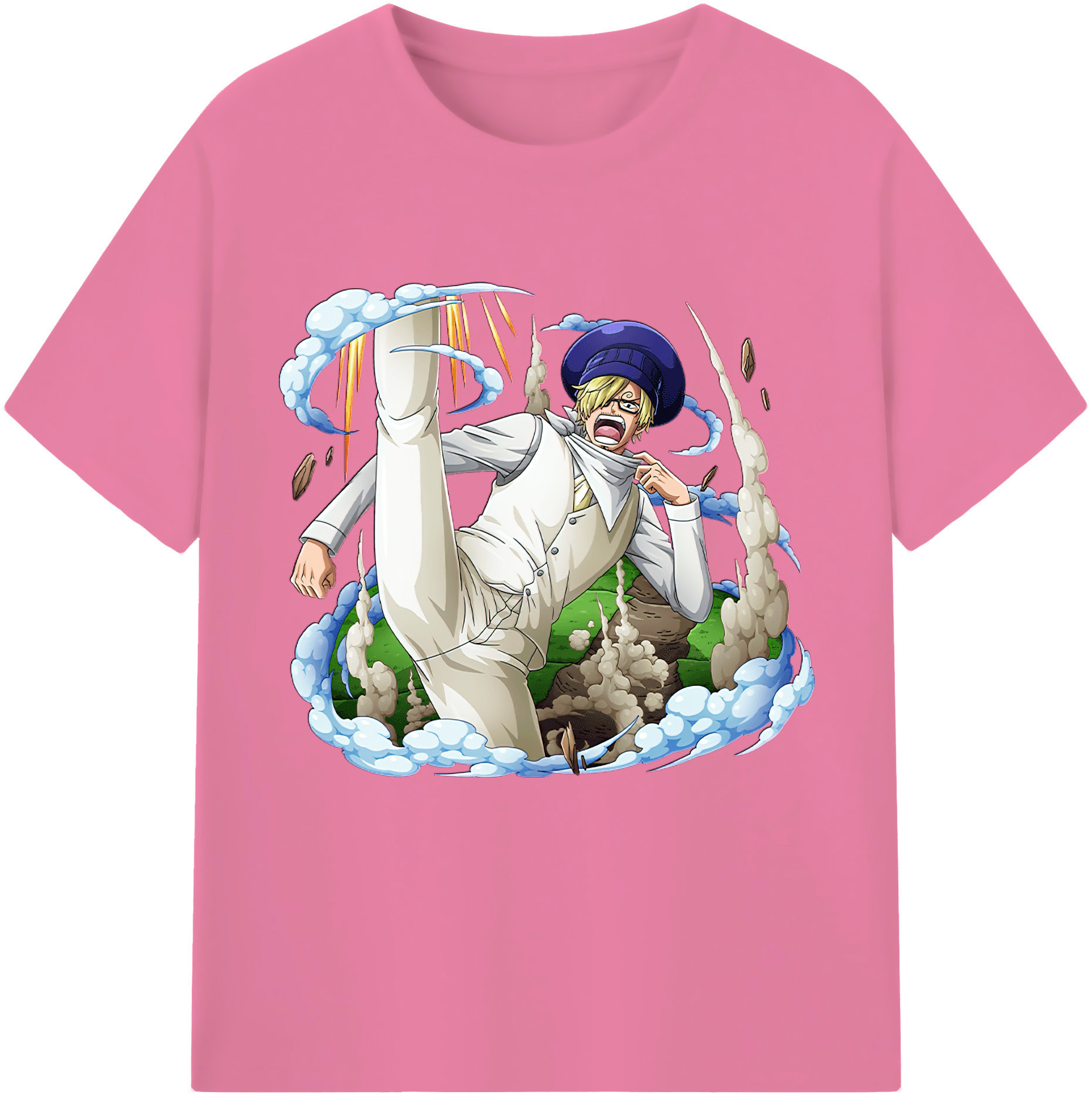 ワンピース サンジ ONE PIECE Sanji 綿100％半袖Tシャツ（フロントプリント）